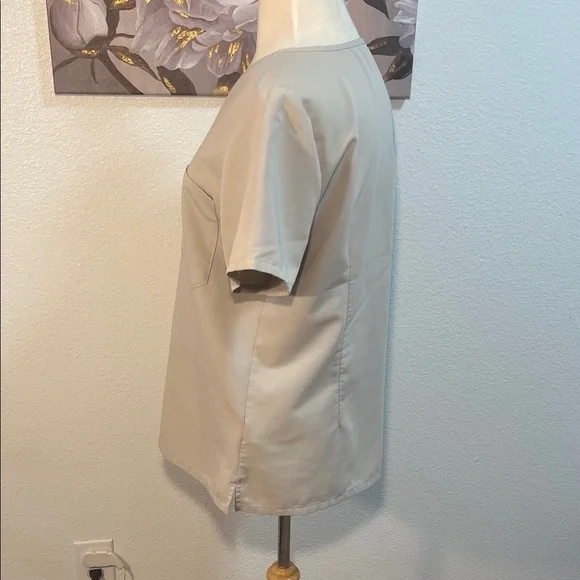 Figs Women's V-Neck Catarina Medical Scrub Top in Khaki - Picture 4 of 10